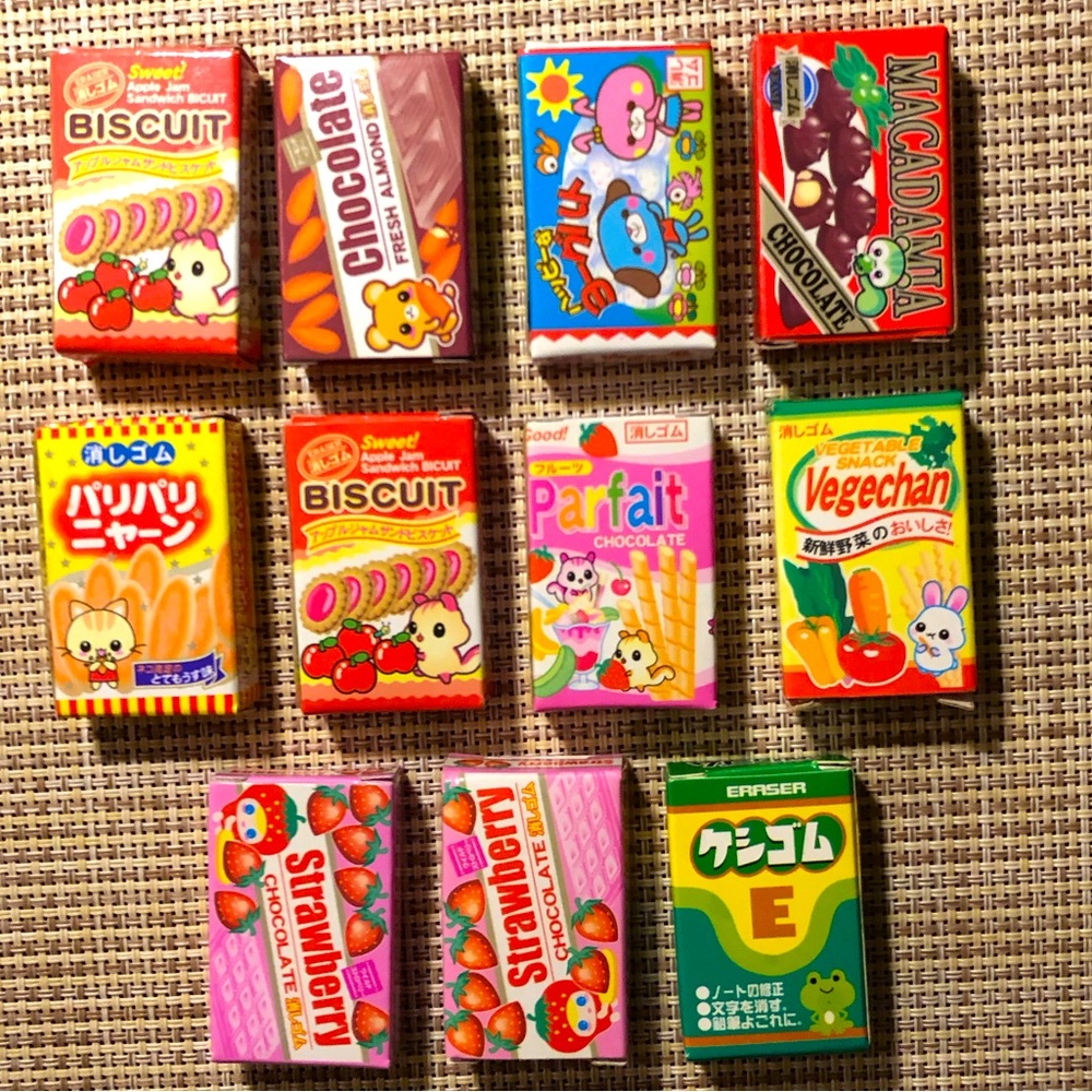 11 JAPANESE ERASER FOOD BOXES